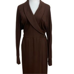 Vintage Chetta B Bloom & Novello Bergdorf Goodman Brown Dress Size 8